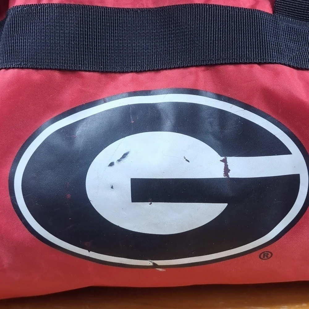 Adidas Georgia Bulldogs logo nylon 2 pocket gym duffle travel over the bag
